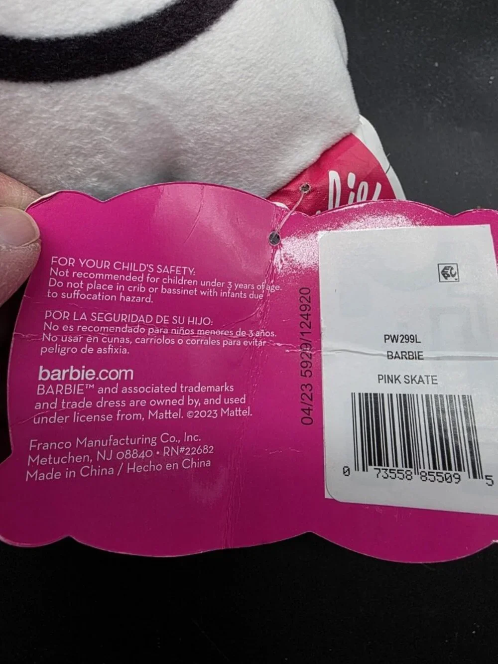 Barbie Roller Skate Decorative Toss Pillow Plush New W/ Imperfections SEE